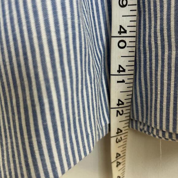 VTG Willi of California Womens M/L Blue White Striped Nautical Button Down Dress - Picture 6 of 13
